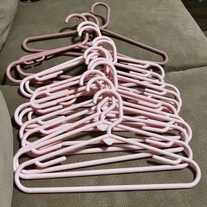 Lot of 18 Tubular Pink Hangers, Baby/Toddler Size for Closet Storage, 12” x 7”